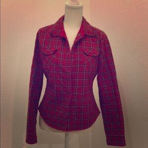 Abercrombie and Fitch Red Flannel Shirt
